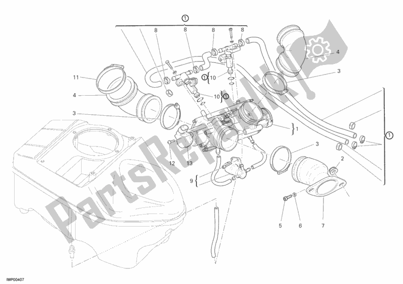 All parts for the Throttle Body of the Ducati Sportclassic Sport 1000 Single-seat 2006
